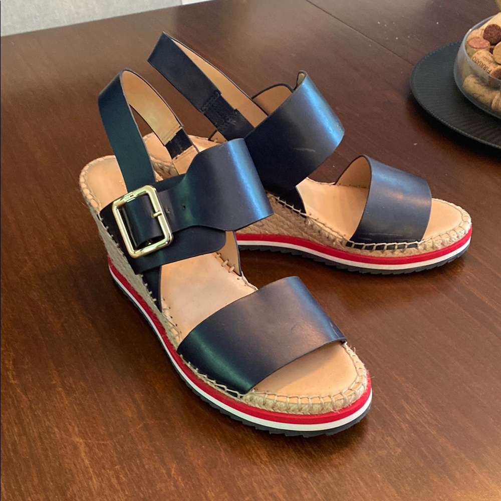 Tommy Hilfiger Blue and Red Wedge Shoes